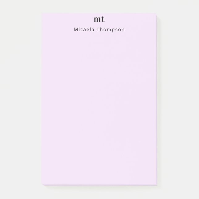 Personalised Barely Pink + Initials Post-it Notes (Front)