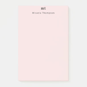 Personalised Barely Rose + Initials Post-it Notes