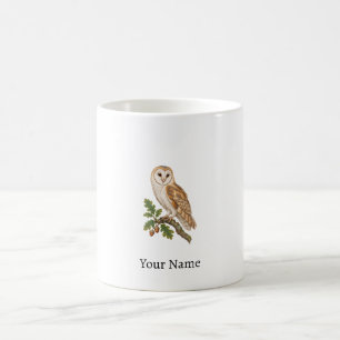 Personalised Barn Owl Name Woodland Gift Coffee Mug
