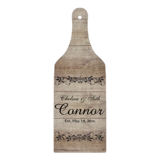 Personalised Barn Wood Style  Cutting Board (Front)