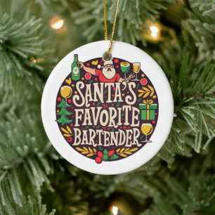 Personalised Bartender Christmas Ornament 