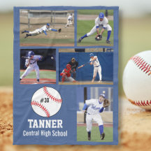 Personalised Baseball 5 Photo Collage Name Team #