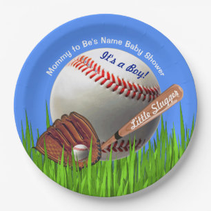 Personalised Baseball Baby Shower Paper Plates