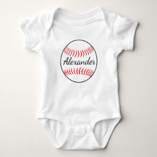 Personalised Baseball Ball Baby Bodysuit