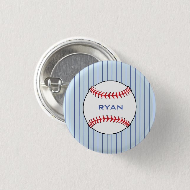 Personalised Baseball Ball Birthday Kids Party 3 Cm Round Badge (Front & Back)