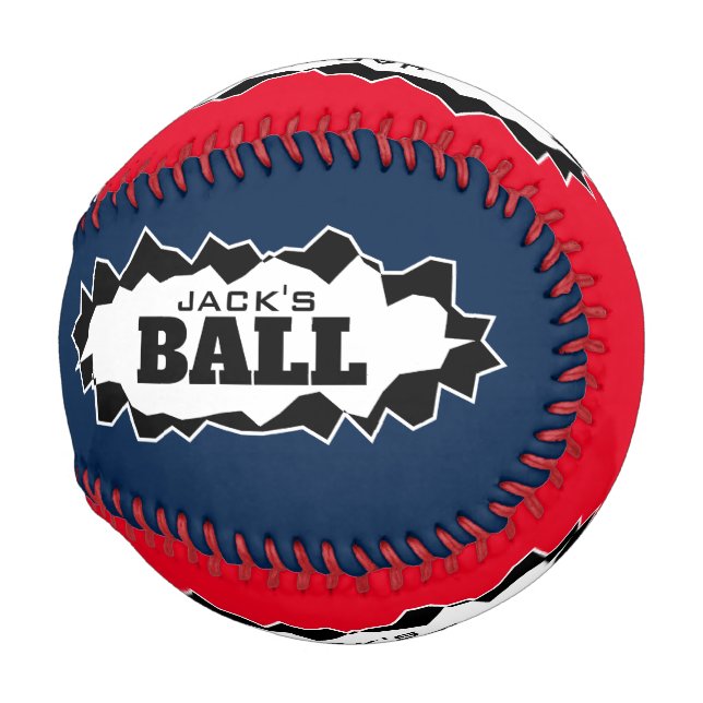 Personalised baseball ball gift with ripped holes (Front Right)
