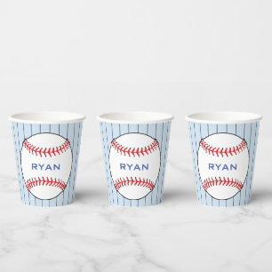 Personalised Baseball Ball Kids Birthday Party Paper Cups