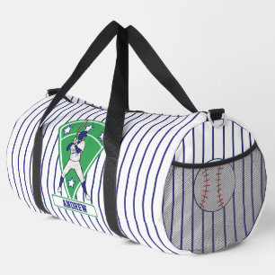 Personalised Baseball Batter Star blue Duffle Bag