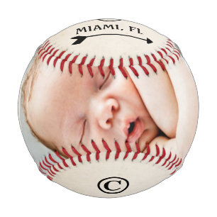 Personalised Baseball Birth Announcement Baby Boy