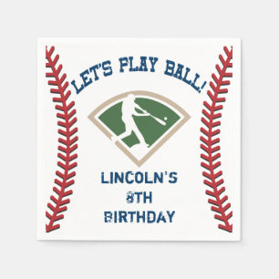 Personalised Baseball Birthday Dessert Napkins