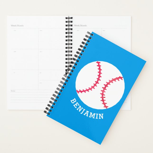 Personalised Baseball Blue Kids Sports Planner (Display)