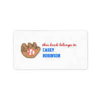 Personalised baseball bookplate