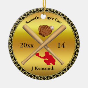 Personalised Baseball Champions League design rd Ceramic Tree Decoration