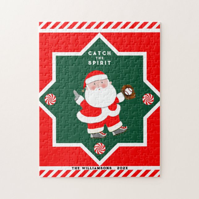 Personalised Baseball Christmas Jigsaw Puzzle (Vertical)