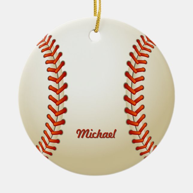 Personalised Baseball Christmas Ornament (Front)