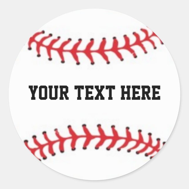 Personalised Baseball Classic Round Sticker (Front)
