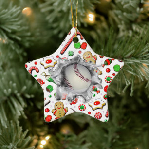 Personalised Baseball Collectable Ceramic Tree Decoration