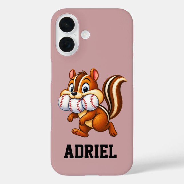 Personalised baseball design featuring a chipmunk Case-Mate iPhone case (Back)