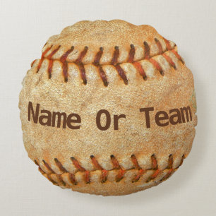 Personalised Baseball DIY name team number Round Cushion