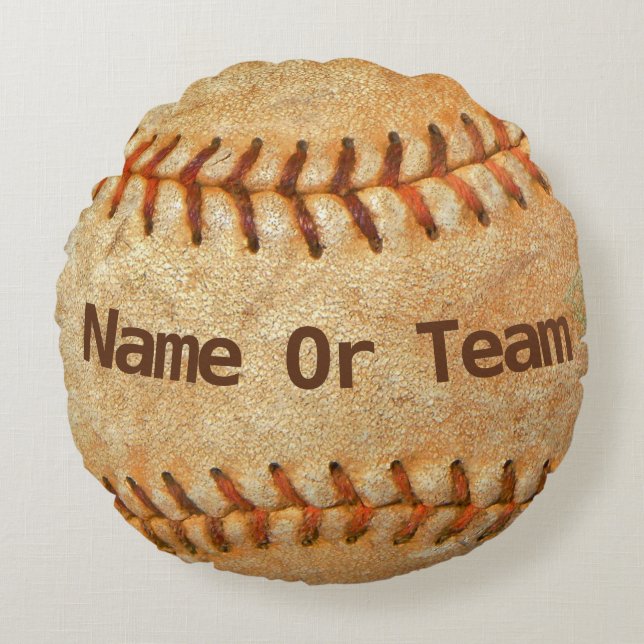 Personalised Baseball DIY name team number Round Cushion (Front)