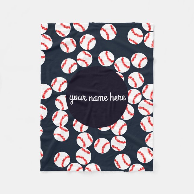 Personalised Baseball Fleece Blanket (Front)