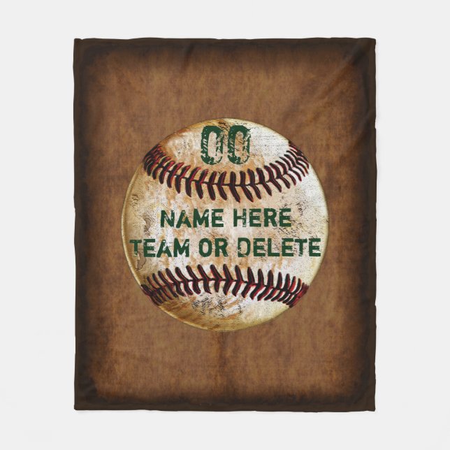 Personalised Baseball Fleece Blanket, Your Text (Front)