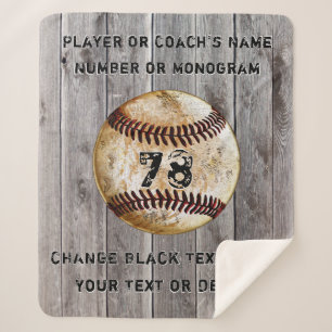 Personalised Baseball Gifts for Players or Coaches Sherpa Blanket