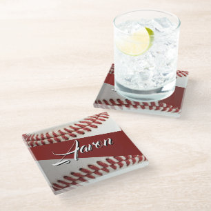 Personalised Baseball Glass Coaster