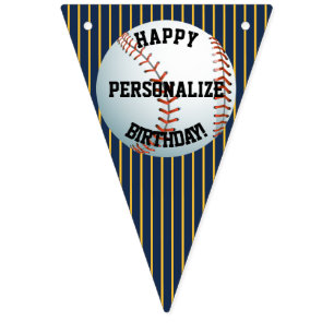 Personalised Baseball Happy Birthday Bunting