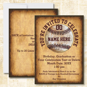 Personalised Baseball Invitation for Any Occasion