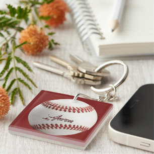 Personalised Baseball Key Ring