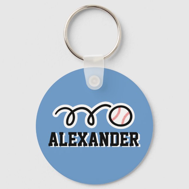 Personalised baseball keychain for kids name (Front)