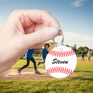 Personalised baseball keychain with custom name