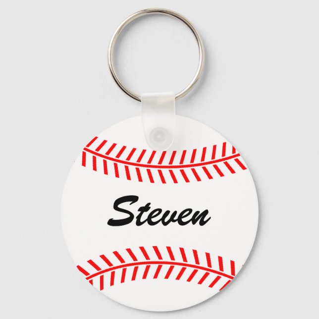 Personalised baseball keychain with custom name (Front)