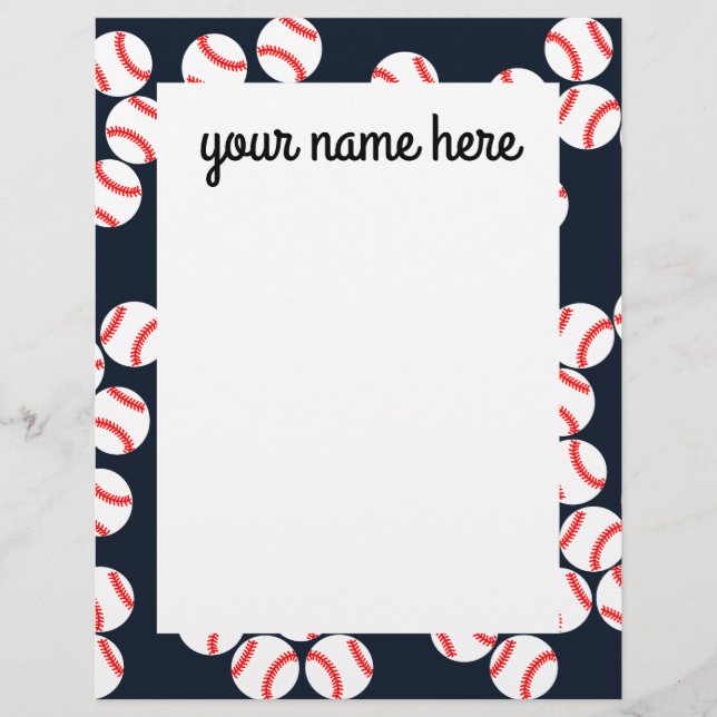 Personalised Baseball Letterhead (Front)