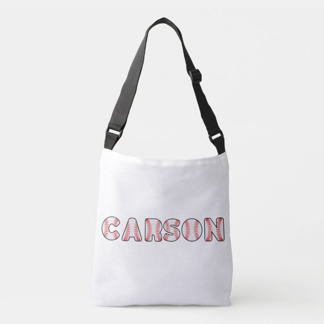 Personalised Baseball Letters Name Crossbody Bag (Front)