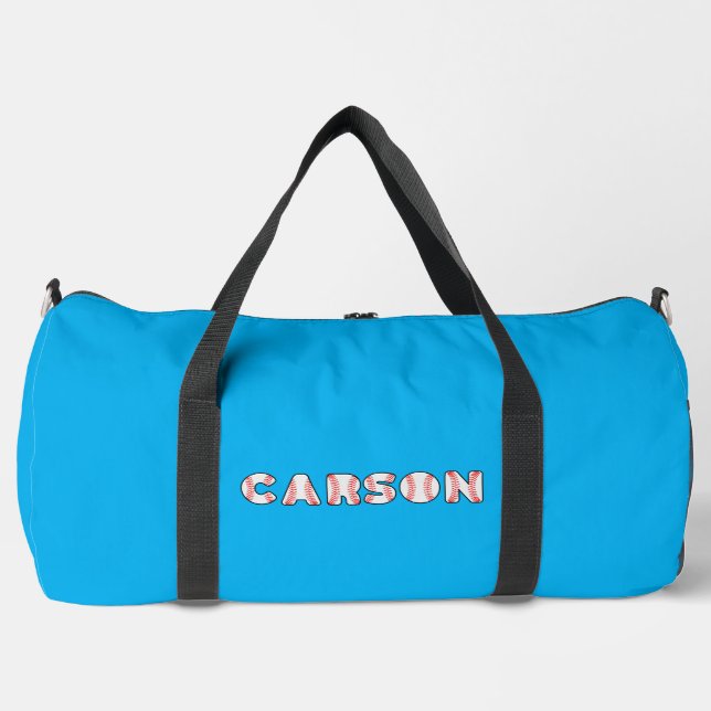 Personalised Baseball Letters Name Duffle Bag (Front)