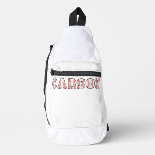 Personalised Baseball Letters Name Sling Bag