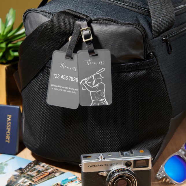 Personalised Baseball Luggage Tag (Front & Back)