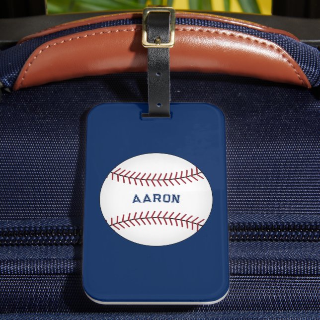 Personalised Baseball Luggage Tag Gift (Front Insitu 2)