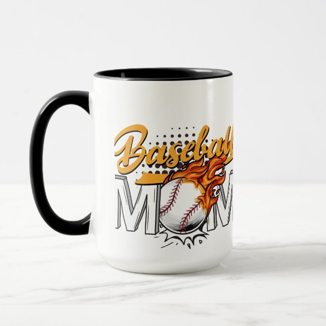 Personalised Baseball MoM Coffee Mug (Left)