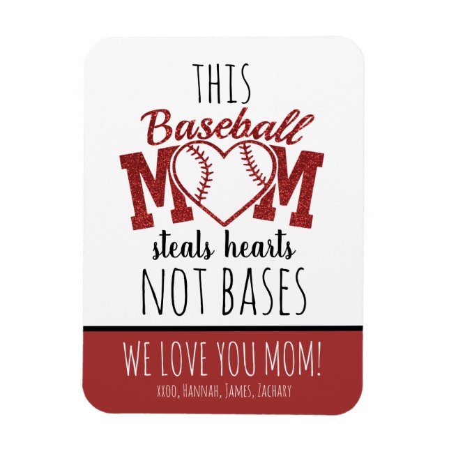 Personalised Baseball Mum Magnet (Vertical)
