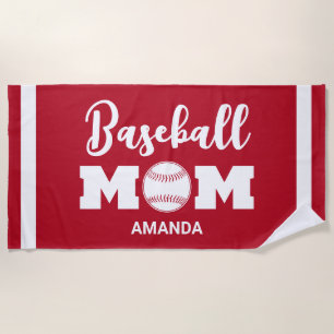 Personalised Baseball Mum Name Beach Towel