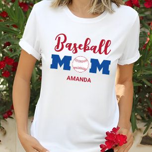 Personalised Baseball Mum Name T-Shirt