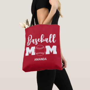 Personalised Baseball Mum Name Tote Bag