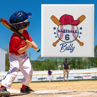 Personalised Baseball Name & Number Button | Custo