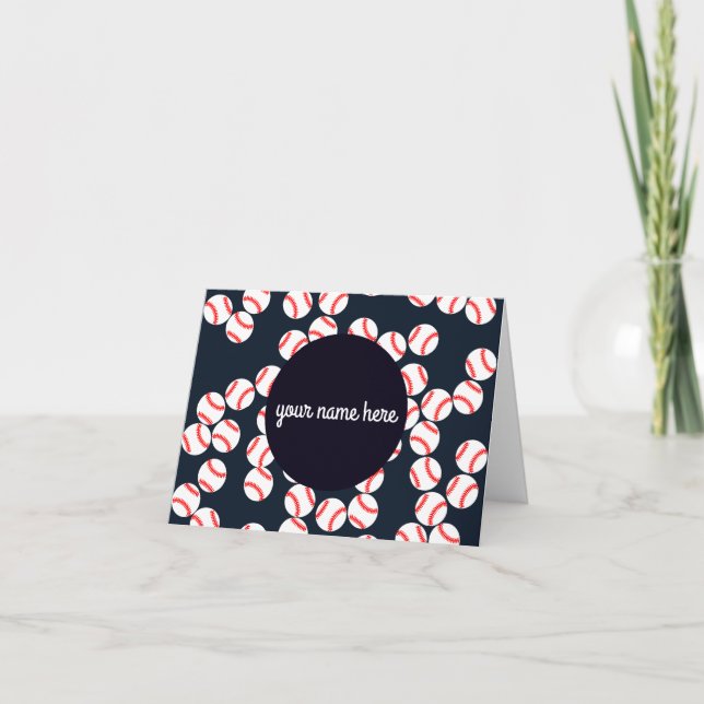 Personalised Baseball Note Cards Folded (Front)