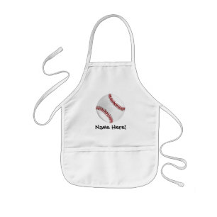 Personalised Baseball on Green Kids Boys Apron