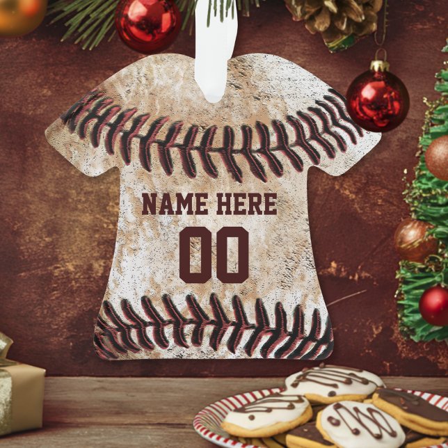 Personalised Baseball Ornaments (Personalized baseball ornaments. Custom baseball Christmas gifts or cool, baseball team gifts ideas.)