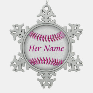 Personalised Baseball Ornaments with Her NAME